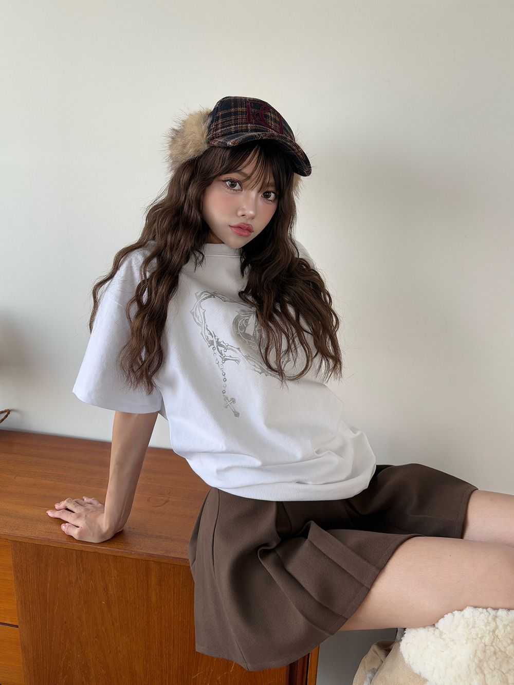 モデル:163cm(着用サイズ:FREE 着用カラー:WHT)
