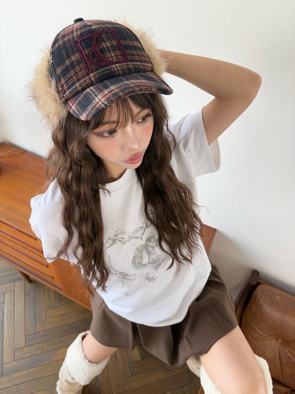 モデル:163cm(着用サイズ:FREE 着用カラー:WHT)