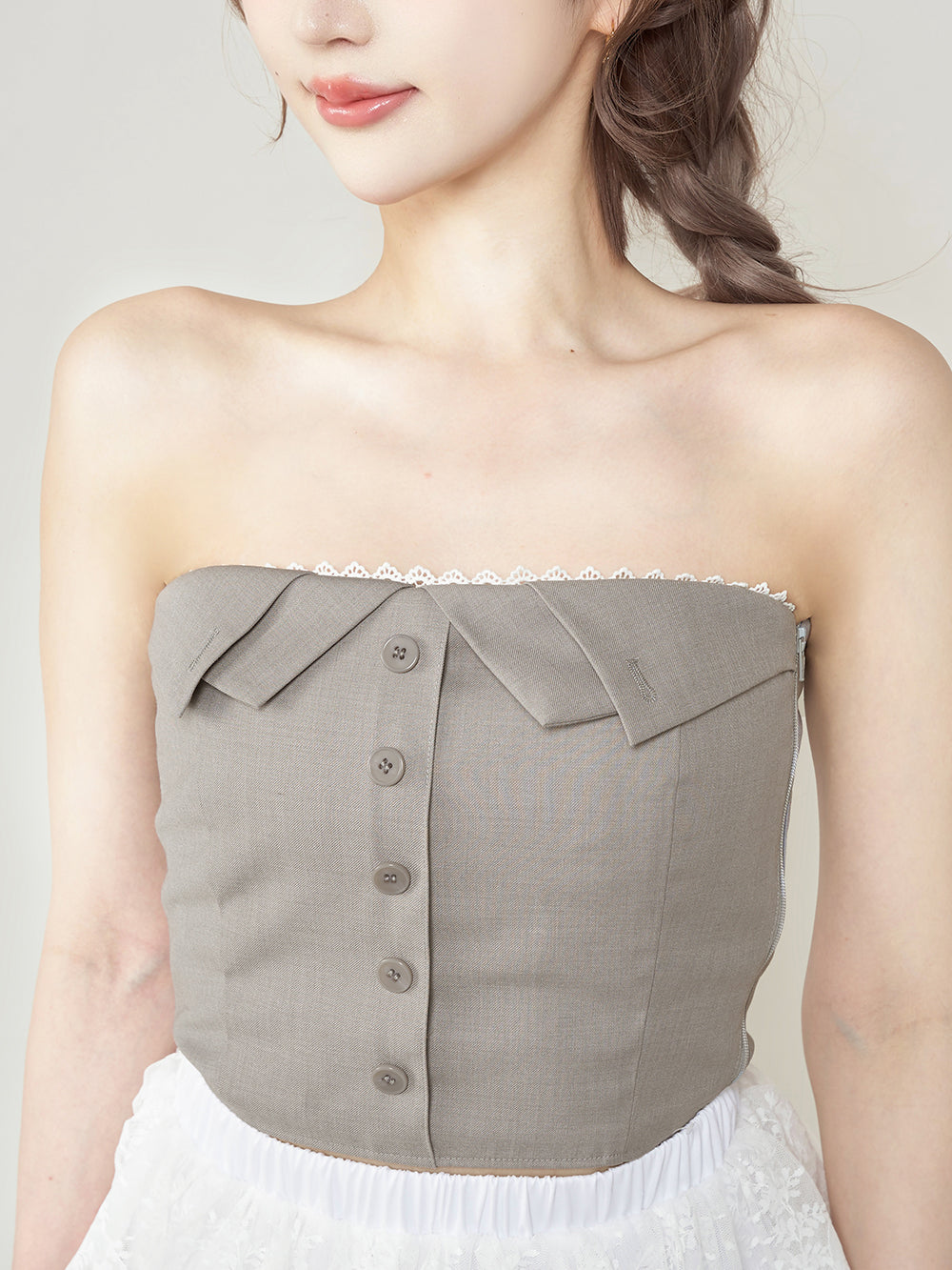 モデル:165cm(着用サイズ:FREE 着用カラー:GRY)