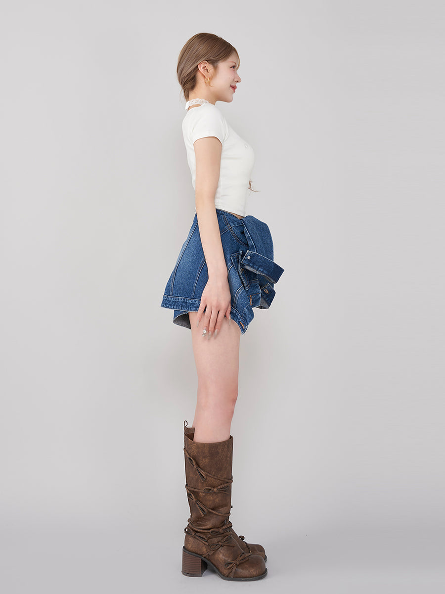 モデル:165cm(着用サイズ:FREE 着用カラー:WHT)