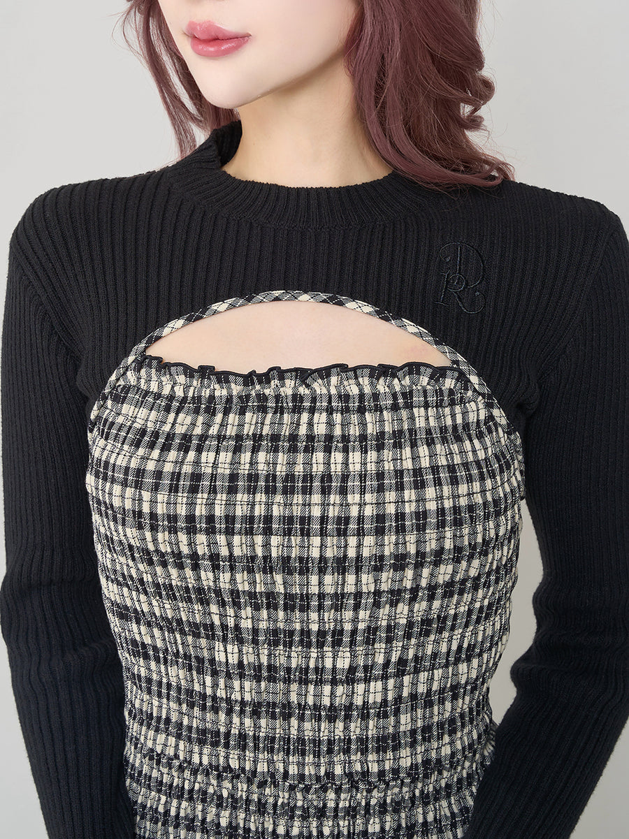 モデル:165cm(着用サイズ:FREE 着用カラー:BLK)