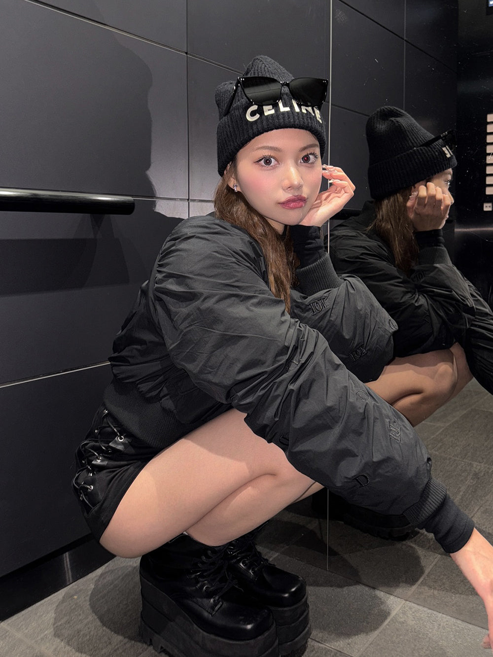 モデル:163cm(着用サイズ:FREE 着用カラー:BLK)
