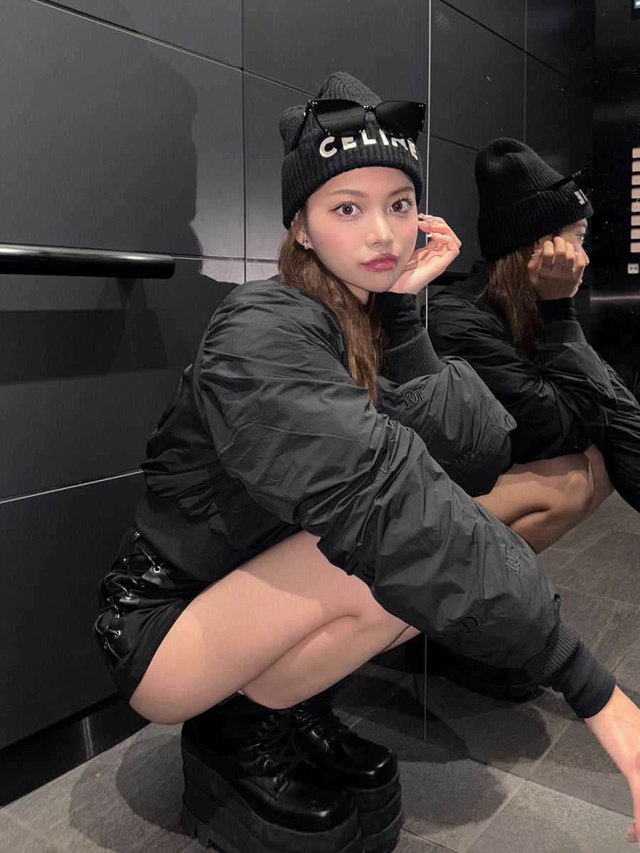 モデル:163cm(着用サイズ:FREE 着用カラー:BLK)