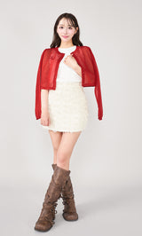 モデル:156cm(着用サイズ:FREE 着用カラー:RED)