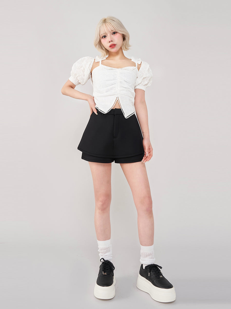 モデル:155cm(着用サイズ:L 着用カラー:BLK)