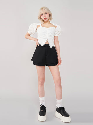 モデル:155cm(着用サイズ:L 着用カラー:BLK)