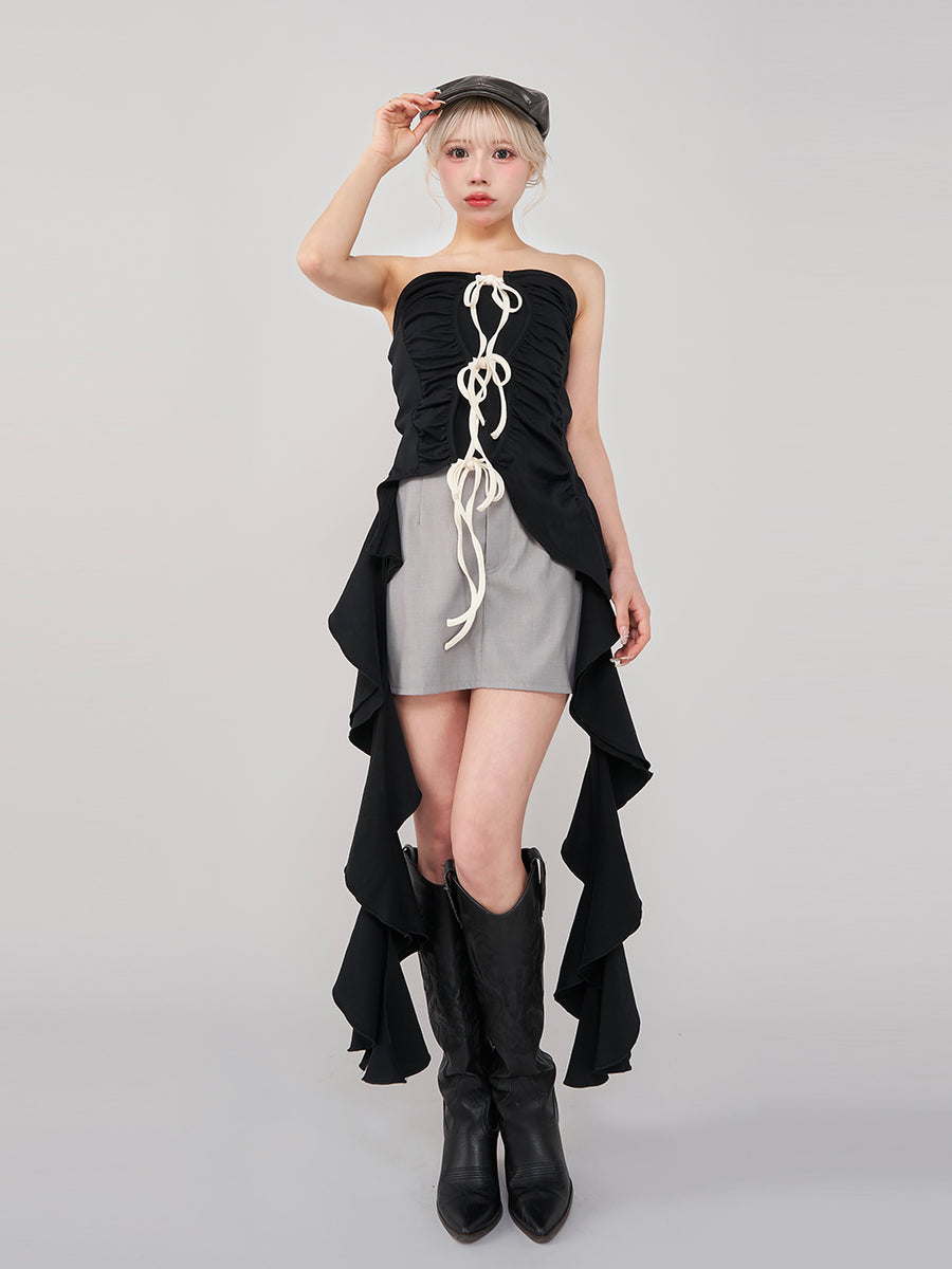 モデル:155cm(着用サイズ:FREE 着用カラー:BLK)