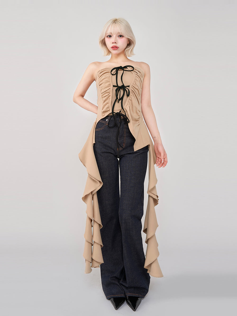 モデル:155cm(着用サイズ:FREE 着用カラー:BEG)