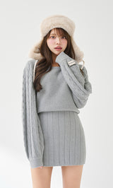モデル:163cm(着用サイズ:FREE 着用カラー:GRY)