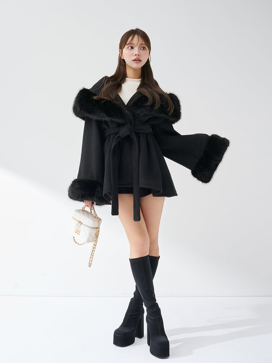 モデル:163cm(着用サイズ:FREE 着用カラー:BLK)
