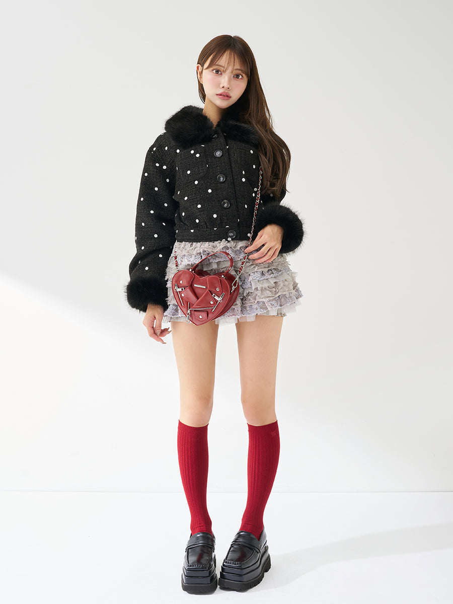 モデル:163cm(着用サイズ:FREE 着用カラー:BLK)