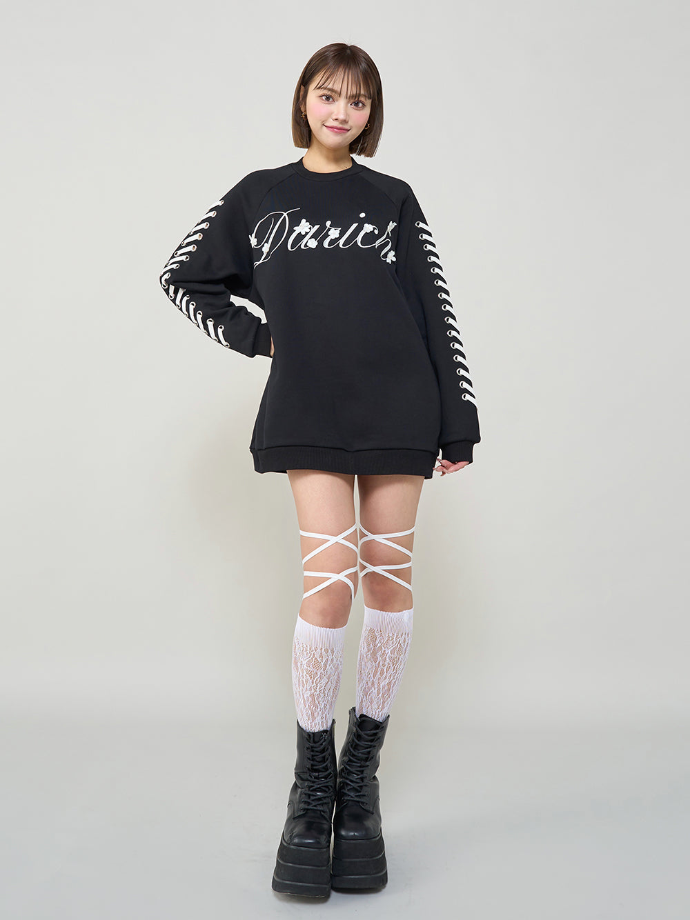 モデル:163cm(着用サイズ:FREE 着用カラー:BLK)