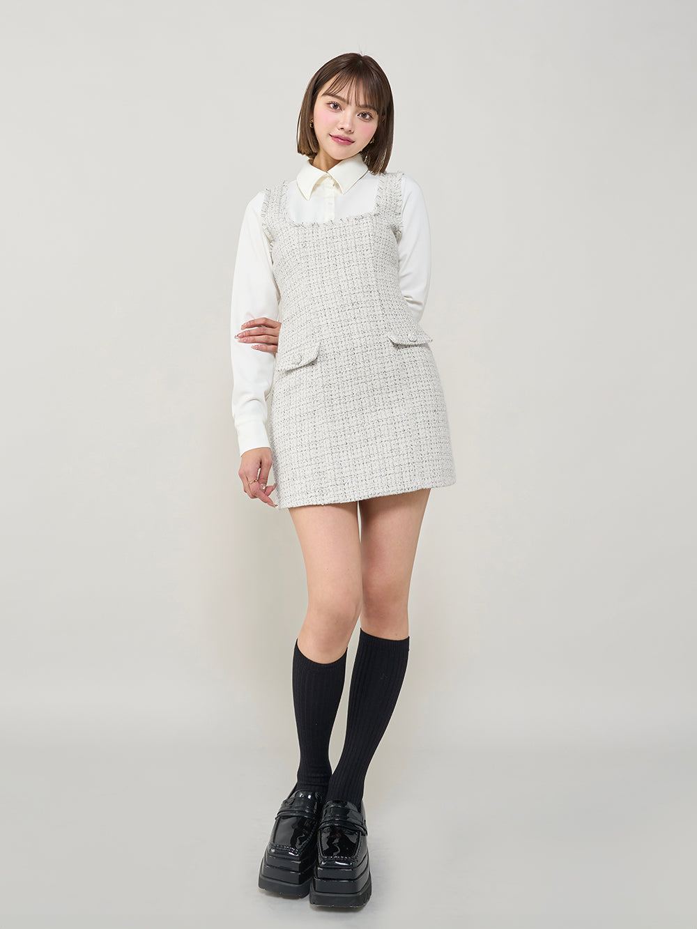 モデル:163cm(着用サイズ:FREE 着用カラー:WHT)