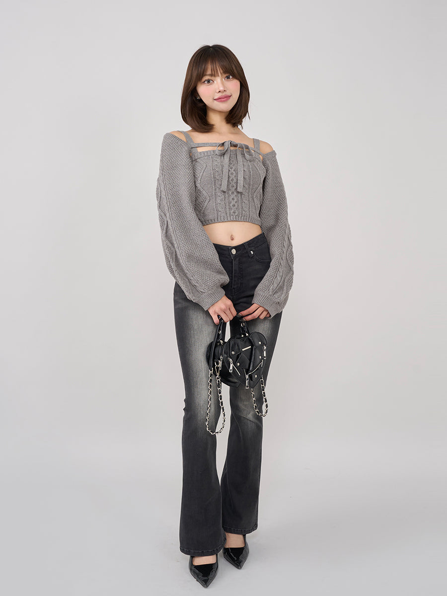 モデル:163cm(着用サイズ:FREE 着用カラー:GRY)