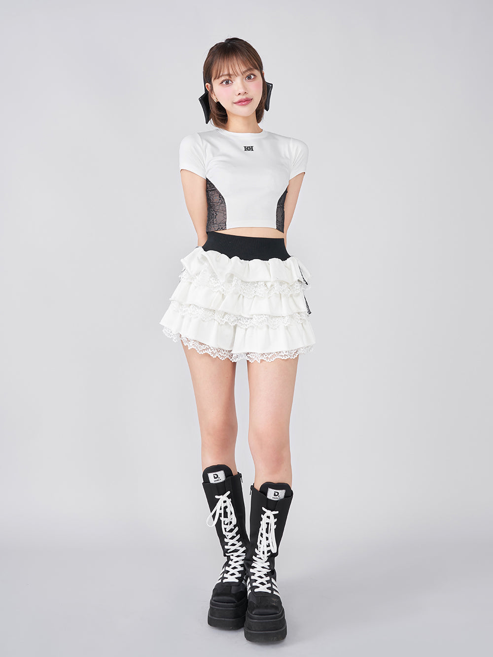 モデル:163cm(着用サイズ:FREE 着用カラー:WHT)