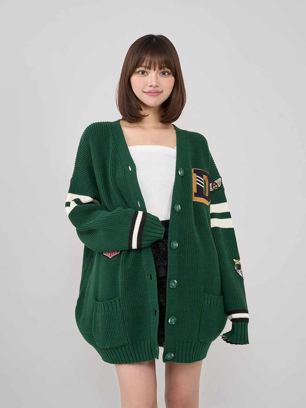 モデル:163cm(着用サイズ:FREE 着用カラー:GRN)