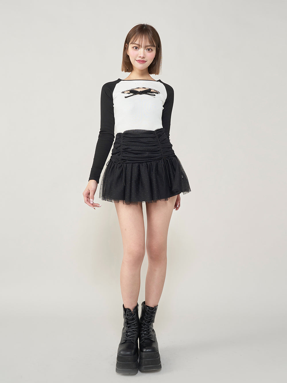 モデル:163cm(着用サイズ:S 着用カラー:BLK)