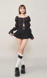 モデル:163cm(着用サイズ:FREE 着用カラー:BLK)