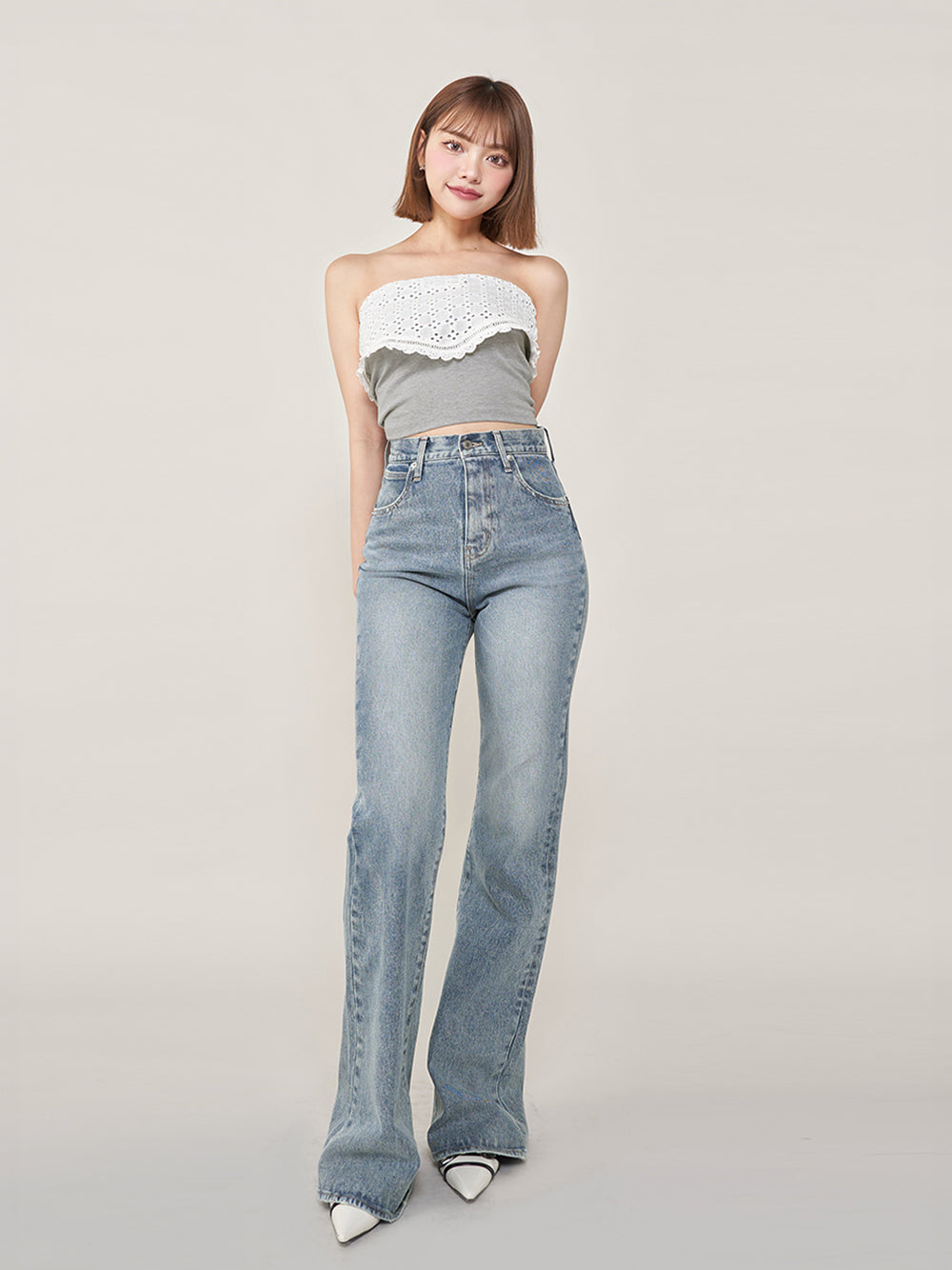モデル:163cm(着用サイズ:FREE 着用カラー:GRY)