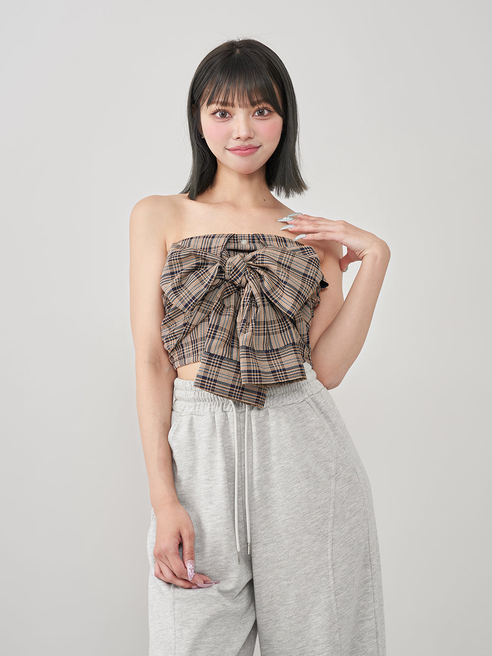 モデル:163cm(着用サイズ:FREE 着用カラー:NVY)