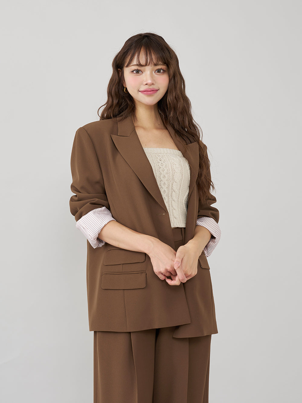 モデル:163cm(着用サイズ:FREE 着用カラー:BRN)