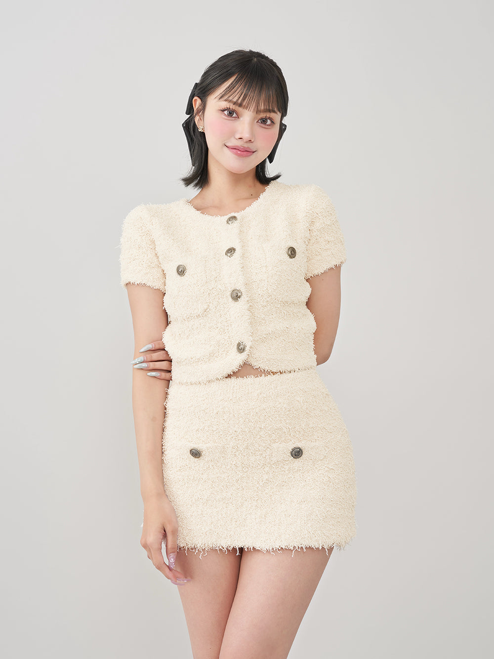 モデル:163cm(着用サイズ:FREE 着用カラー:IVO)