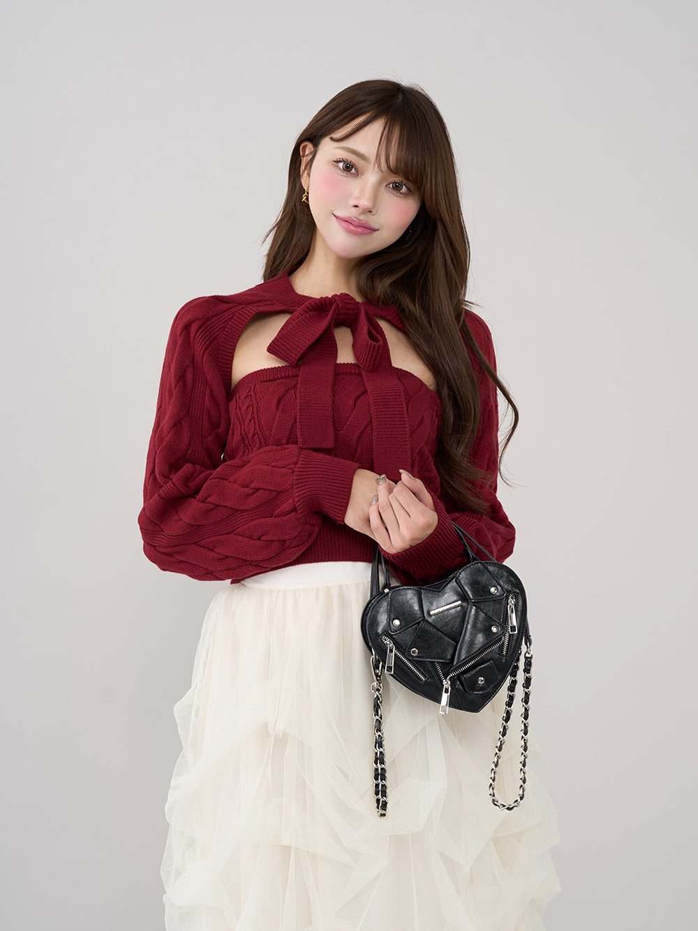 モデル:163cm(着用サイズ:FREE 着用カラー:BRD)