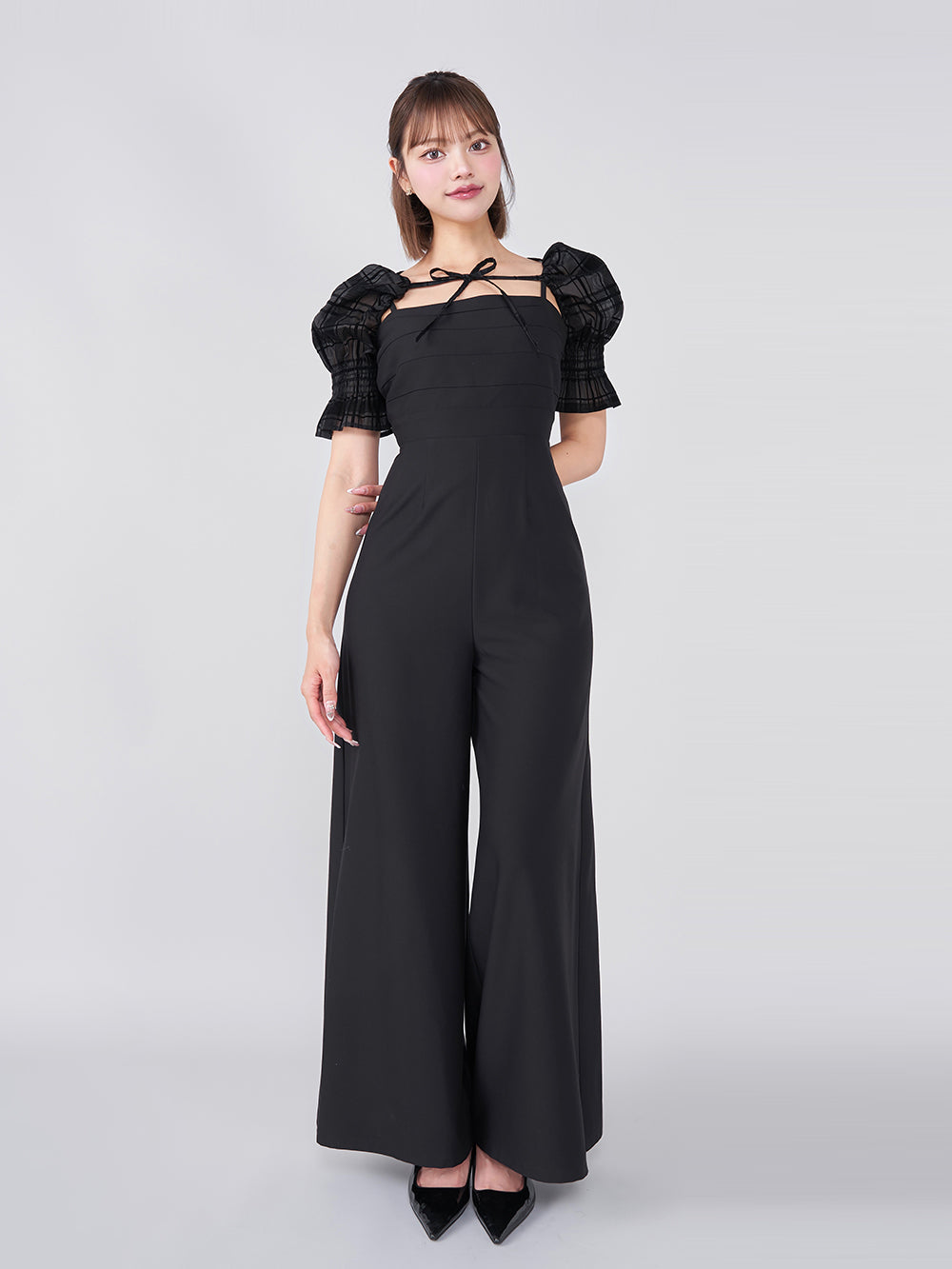 モデル:163cm(着用サイズ:FREE 着用カラー:BLK)