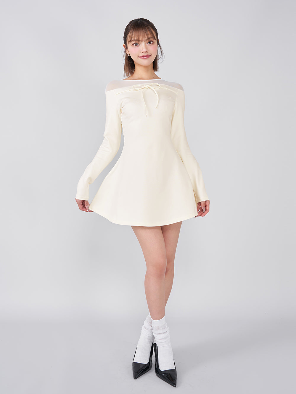 モデル:163cm(着用サイズ:FREE 着用カラー:WHT)