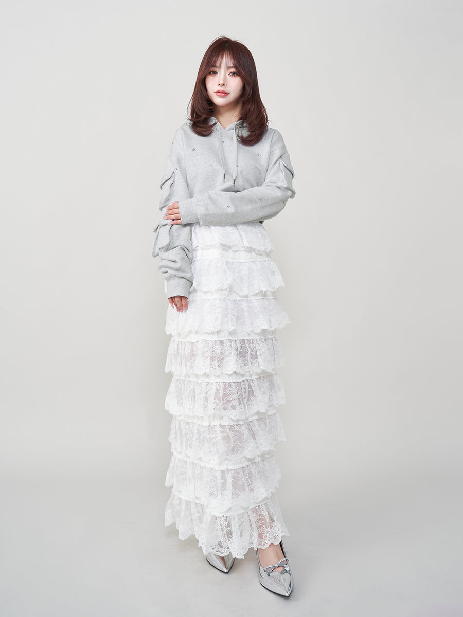 モデル:158cm(着用サイズ:FREE 着用カラー:GRY)