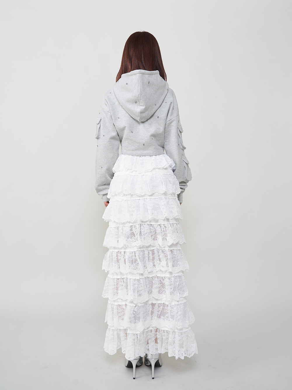 モデル:158cm(着用サイズ:FREE 着用カラー:GRY)