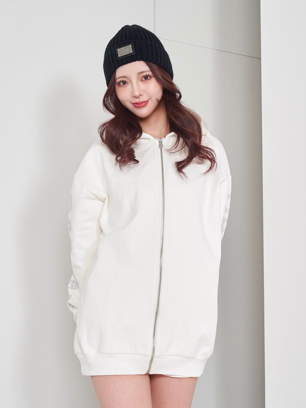 モデル:158cm(着用サイズ:FREE 着用カラー:WHT)