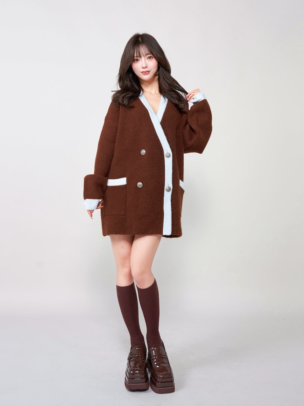 モデル:158cm(着用サイズ:FREE 着用カラー:BRN)
