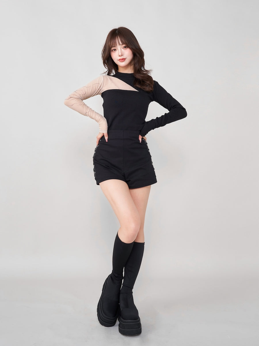 モデル:158cm(着用サイズ:S 着用カラー:BLK)