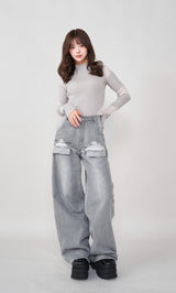 モデル:158cm(着用サイズ:FREE 着用カラー:GRY)