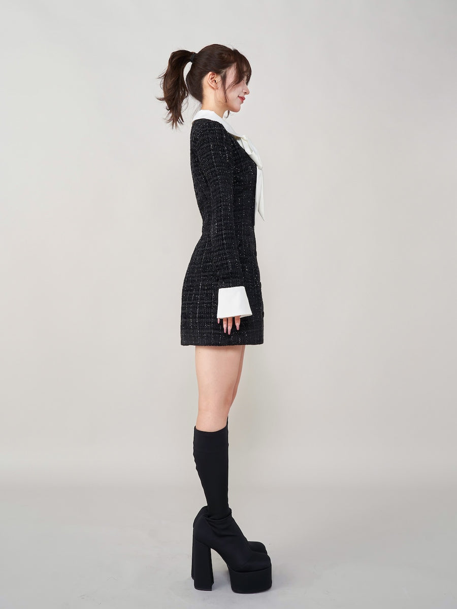 モデル:158cm(着用サイズ:FREE 着用カラー:BLK)