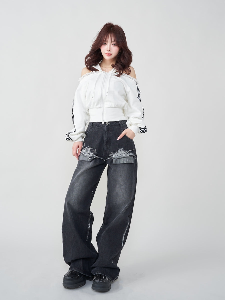 モデル:158cm(着用サイズ:FREE 着用カラー:WHT)