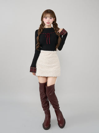モデル:158cm(着用サイズ:FREE 着用カラー:BLK)