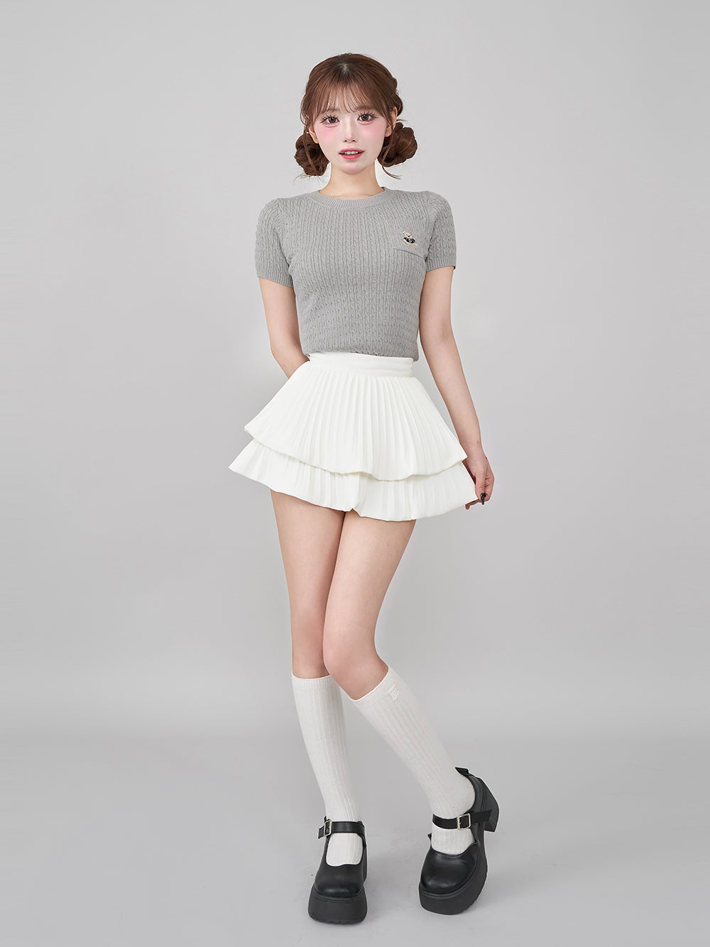 モデル:158cm(着用サイズ:FREE 着用カラー:GRY)