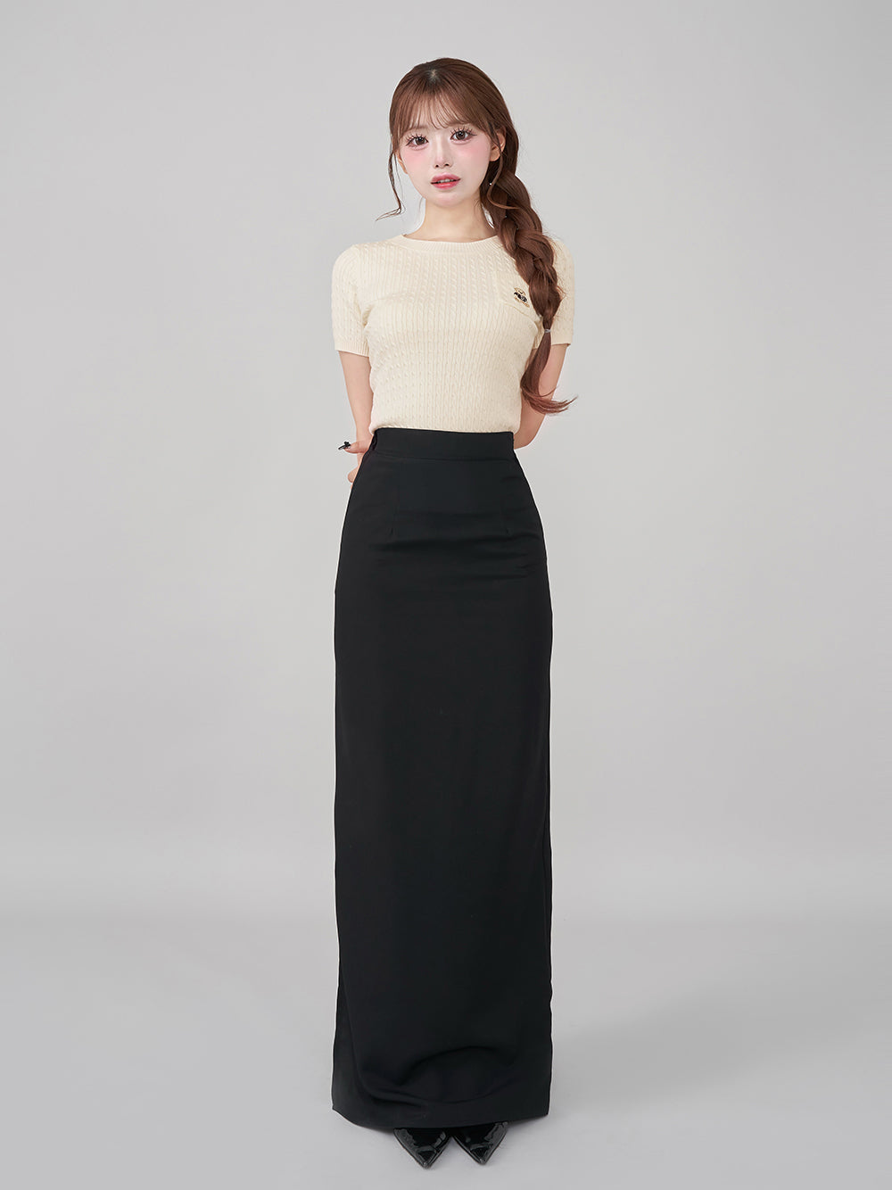 モデル:158cm(着用サイズ:FREE 着用カラー:WHT)