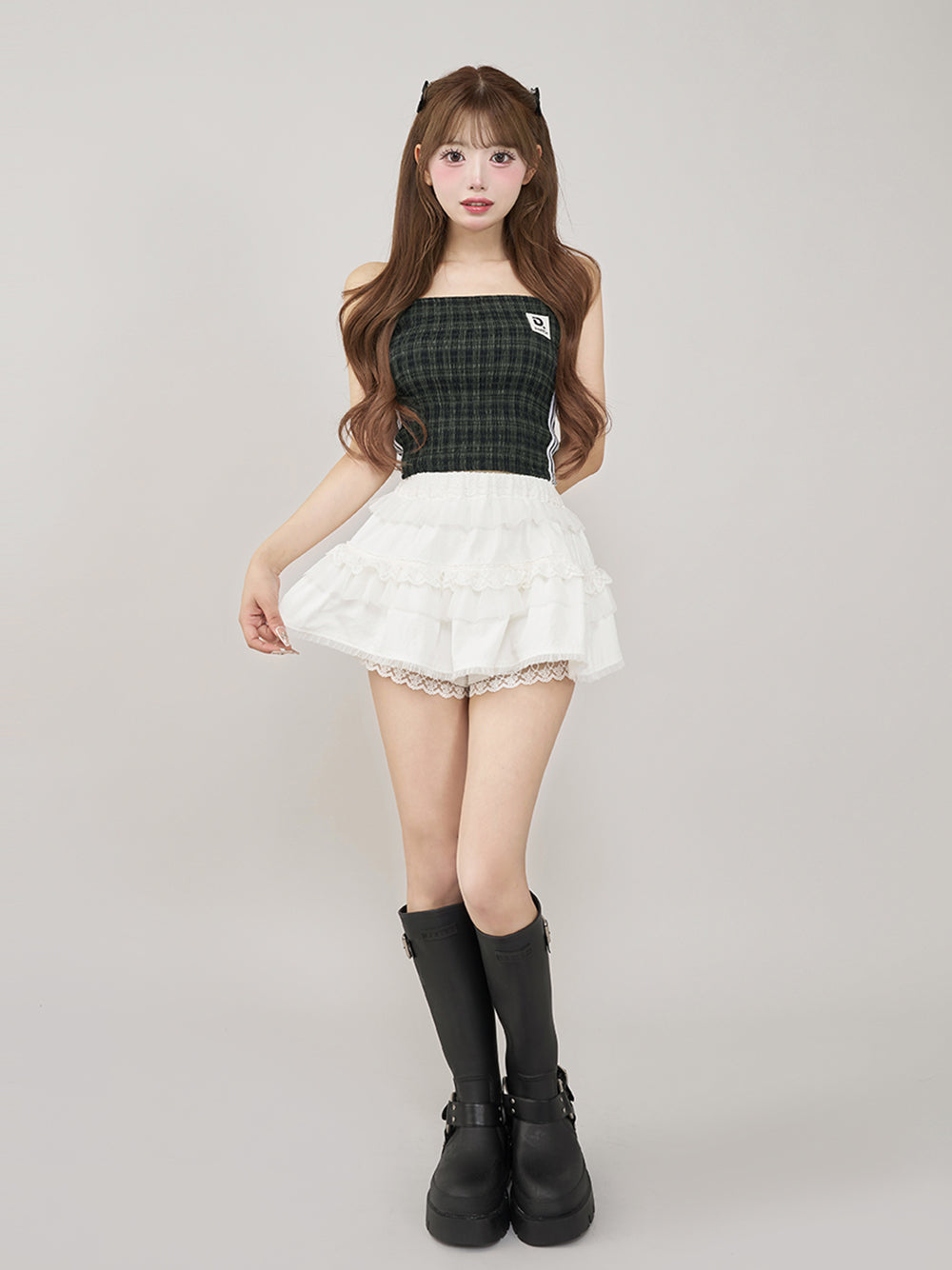 モデル:158cm(着用サイズ:FREE 着用カラー:WHT)