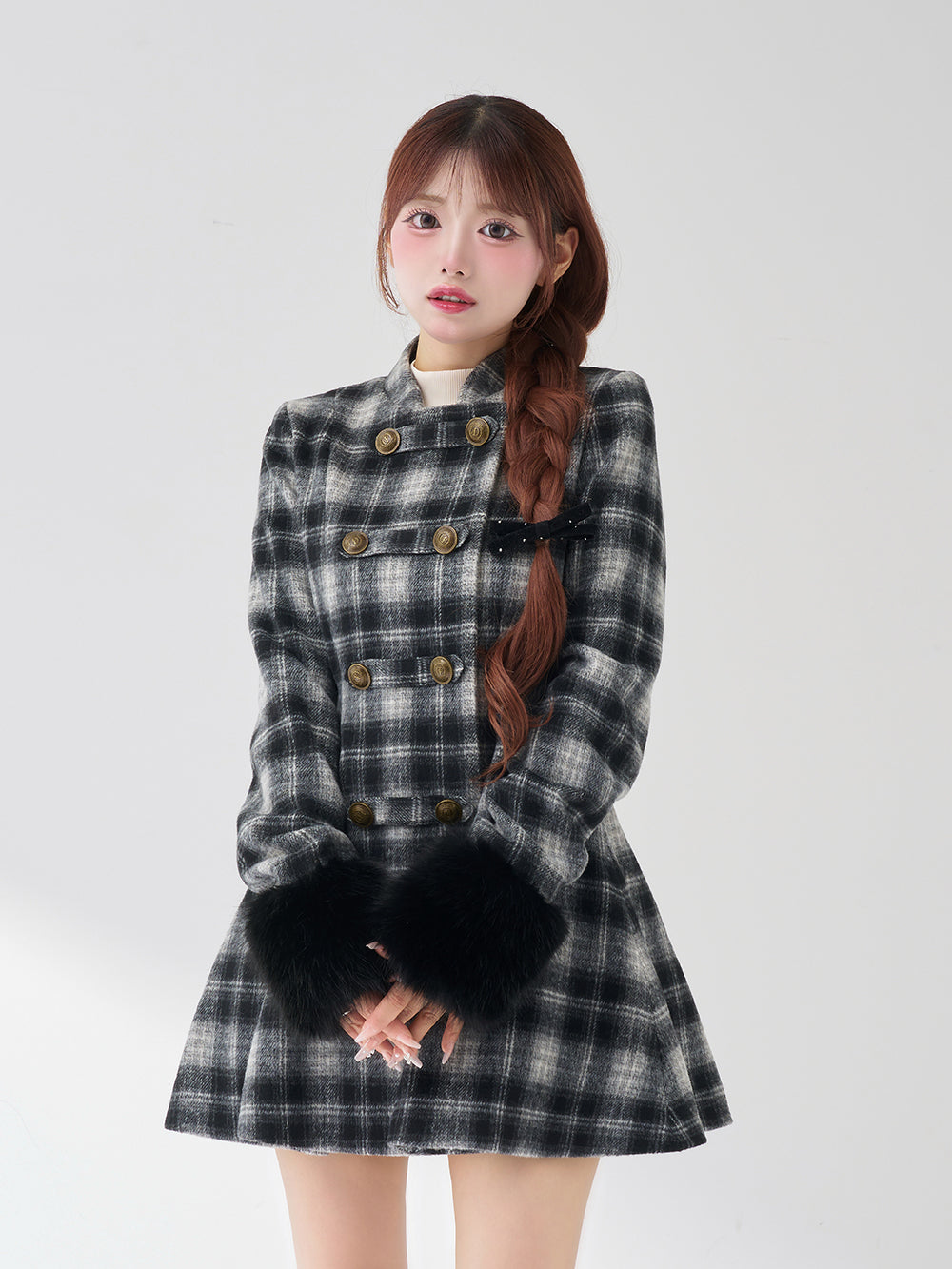 モデル:158cm(着用サイズ:FREE 着用カラー:BLK)
