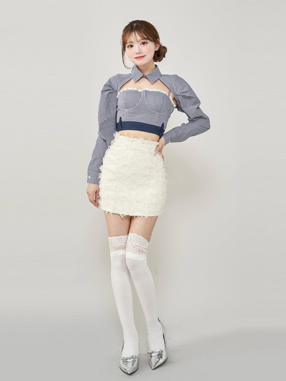 モデル:158cm(着用サイズ:S 着用カラー:IVO)