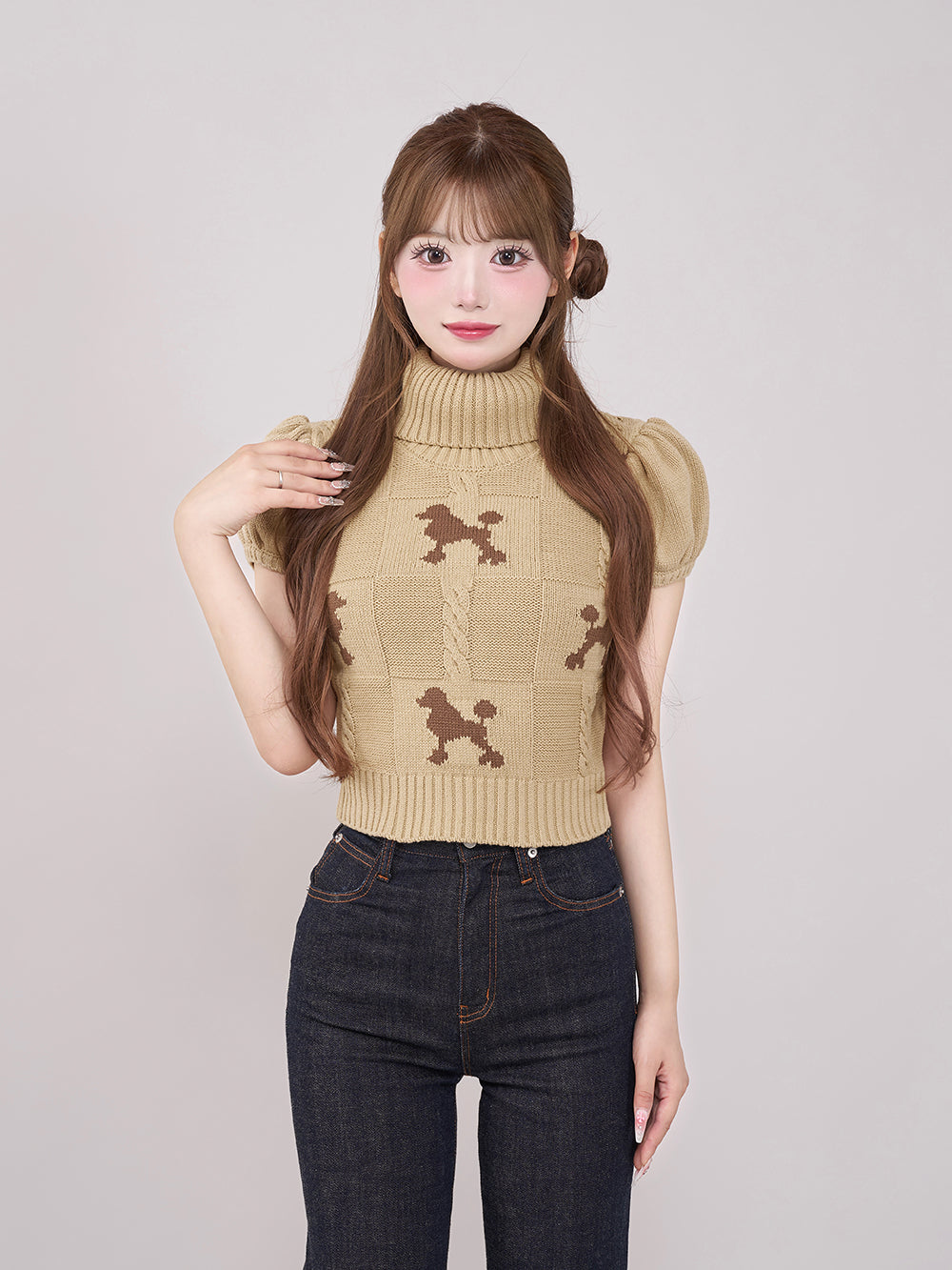 モデル:158cm(着用サイズ:FREE 着用カラー:BEG)
