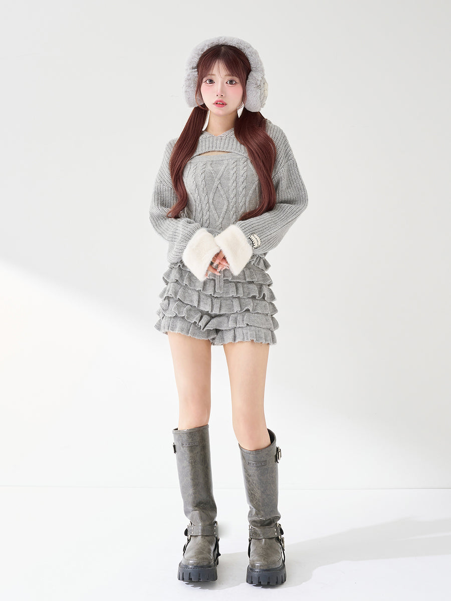 モデル:158cm(着用サイズ:FREE 着用カラー:GRY)