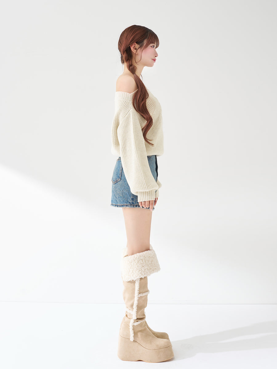 モデル:158cm(着用サイズ:FREE 着用カラー:IVO)