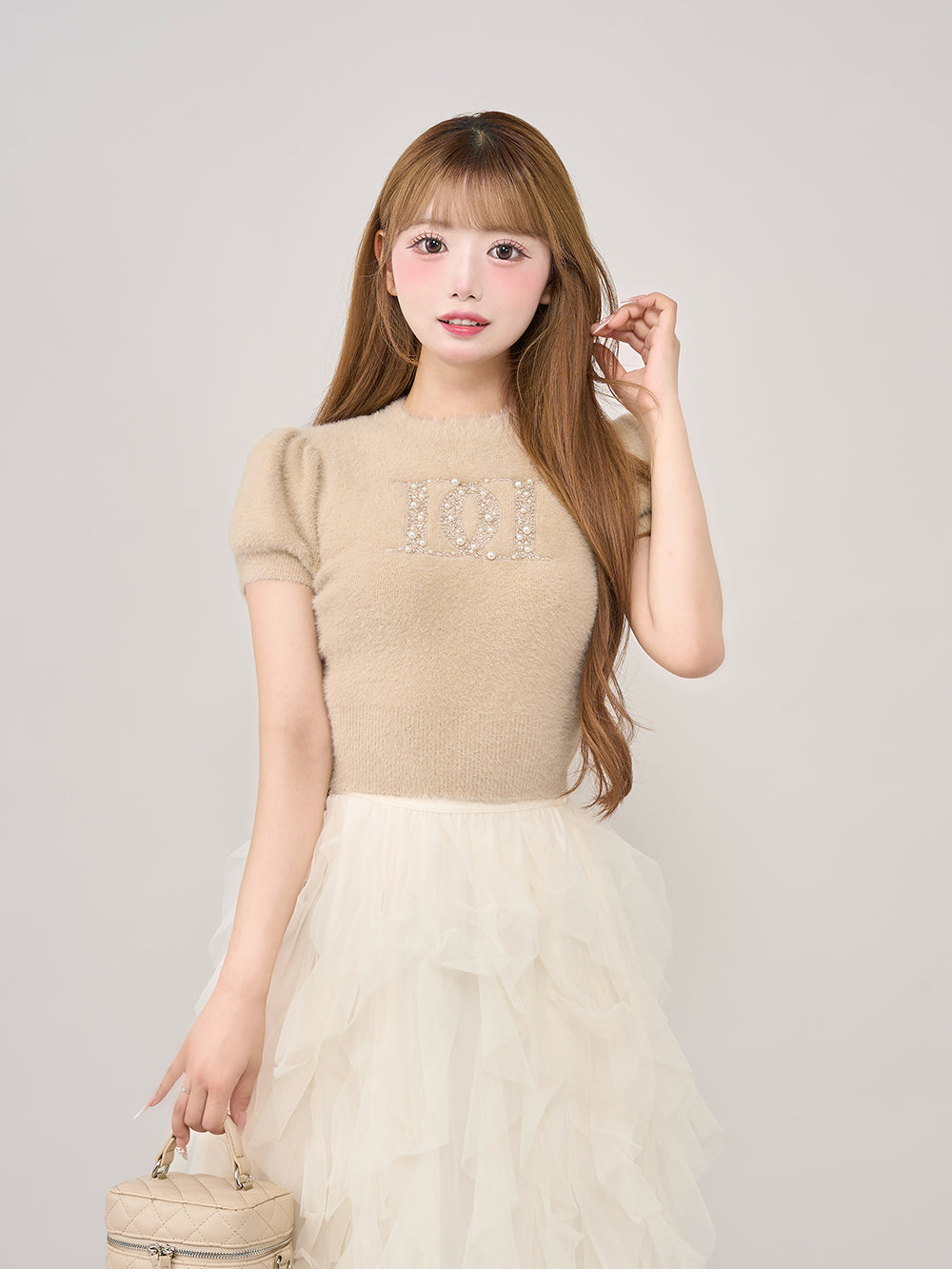 モデル:158cm(着用サイズ:FREE 着用カラー:BEG)