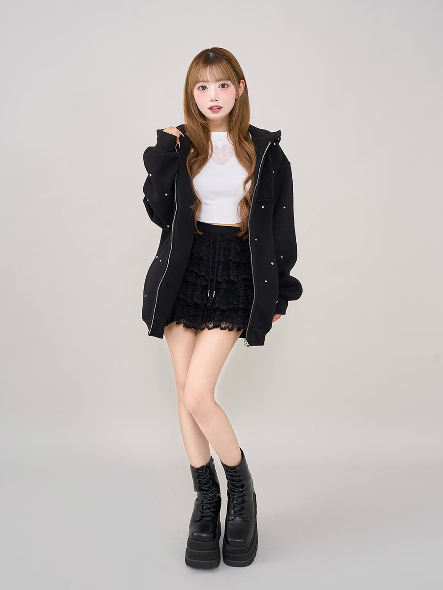 モデル:158cm(着用サイズ:FREE 着用カラー:BLK)