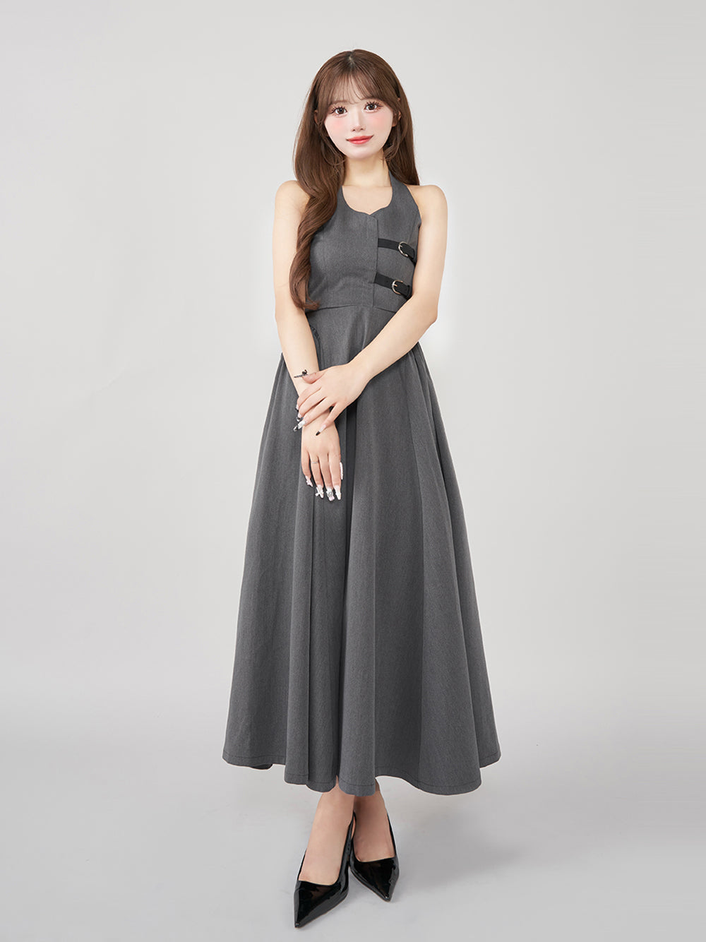 モデル:158cm(着用サイズ:FREE 着用カラー:GRY)