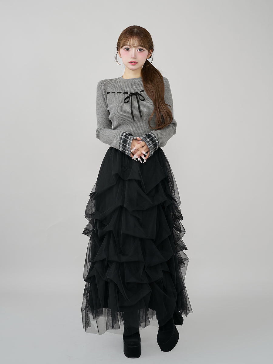 モデル:158cm(着用サイズ:FREE 着用カラー:GRY)